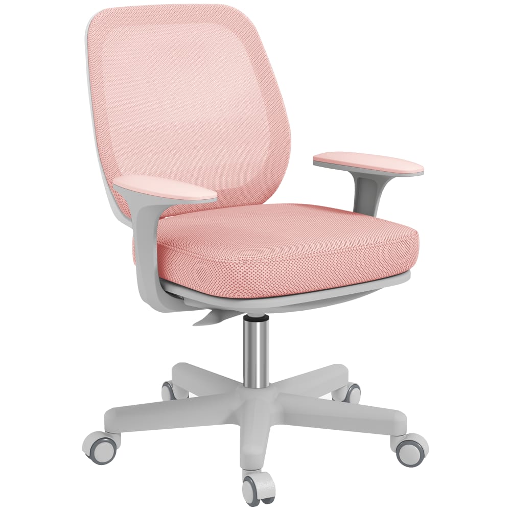 Chaise de bureau tissu en maille rose 55x48x94.5 cm