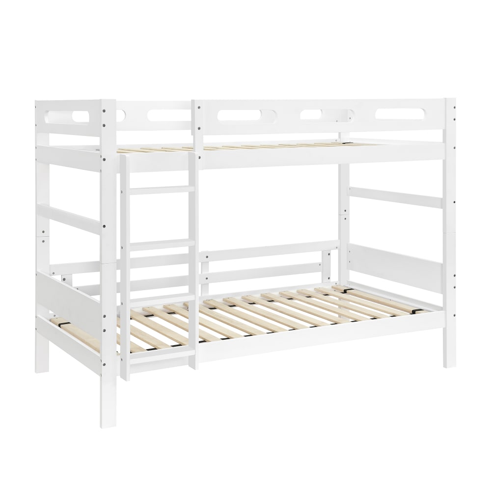 Lit superposé enfant en bois blanc 90x200 cm