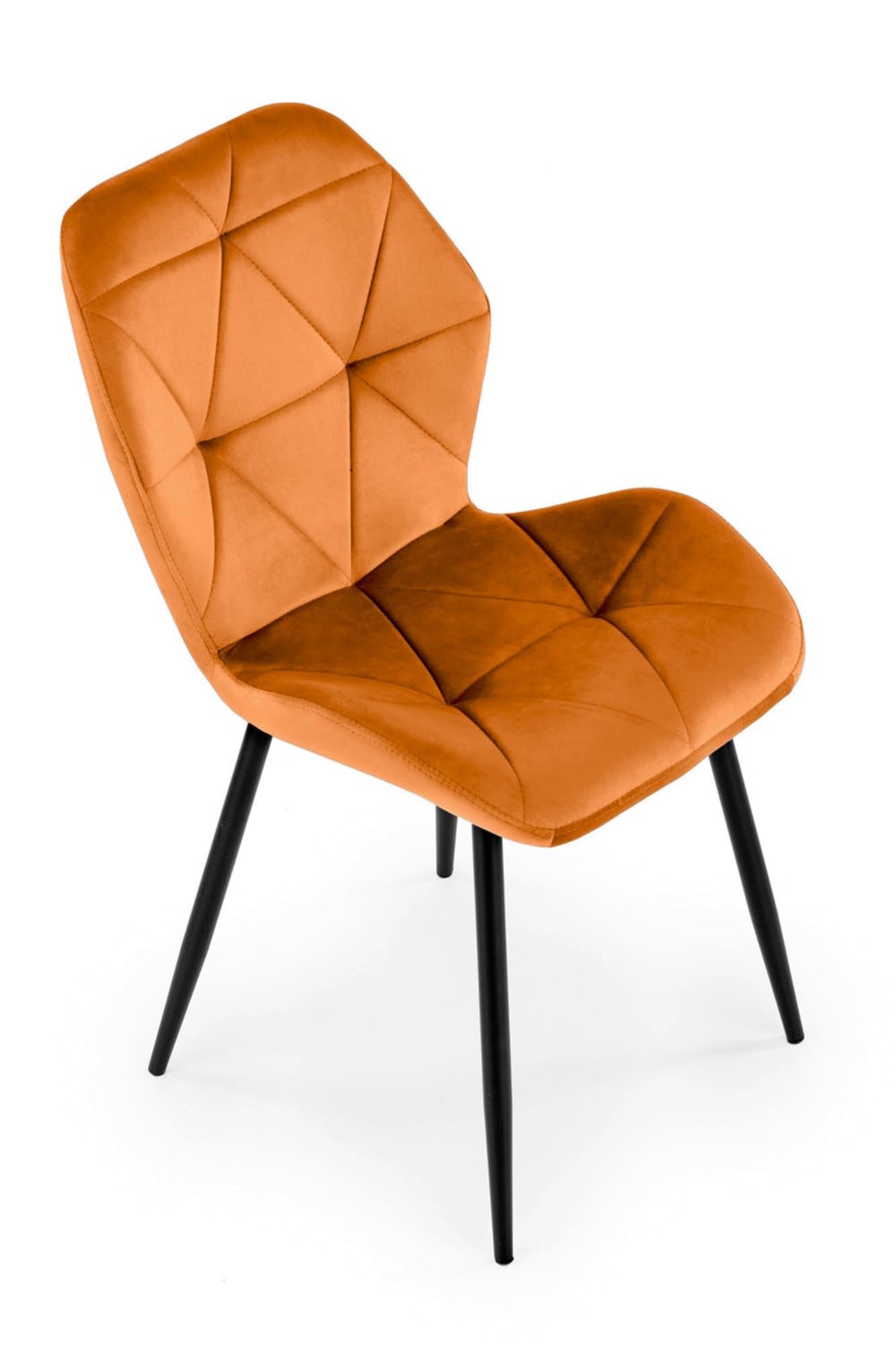 Moderner Stuhl aus zimtfarbenem Polyester-Samt - Maisons Du Monde