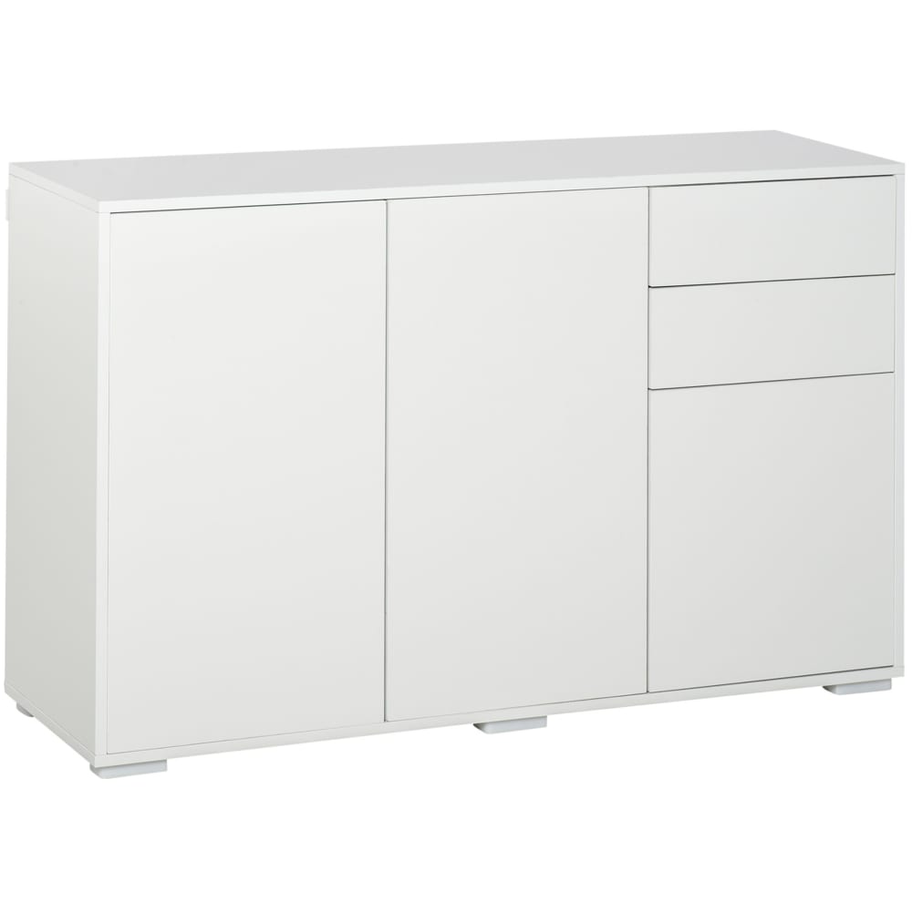 REDOM Sideboard aus MDF mit Druckmechanismus 117x36x74 cm, Weiß Weiß Spanplatte