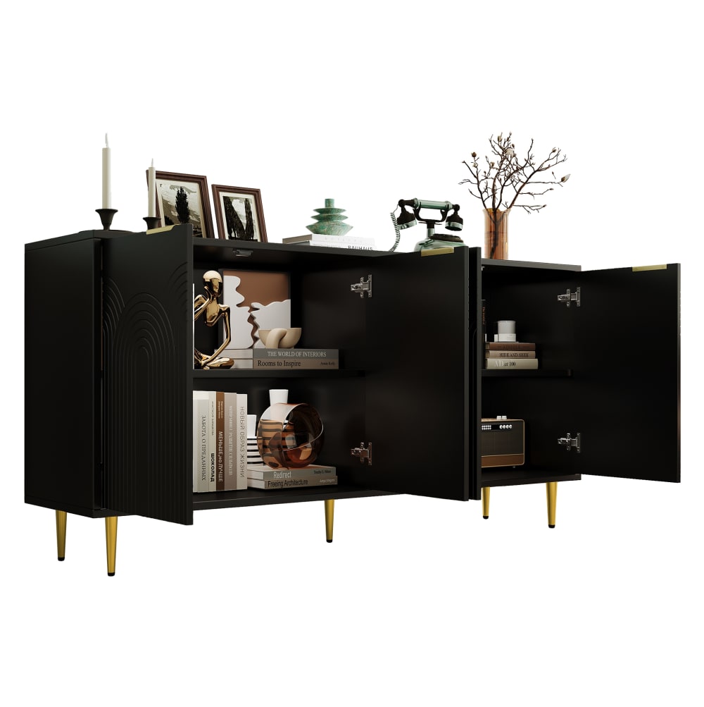Sideboard aus MDF und Spanplatte mit 4 Türen 160x80x40 cm,