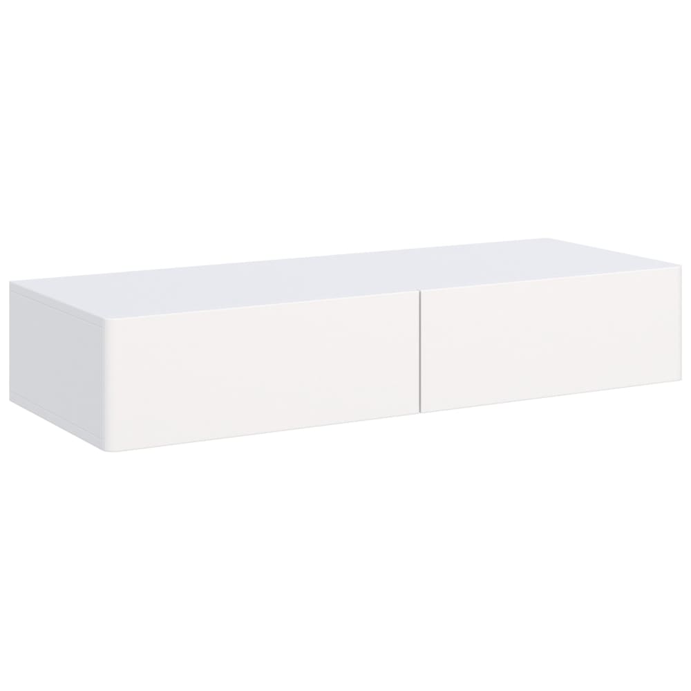Coiffeuse suspendue 2 tiroirs blanc 110 cm