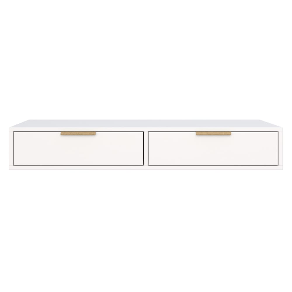 Coiffeuse 2 tiroirs - 110 cm - blanc Coiffeuse 2 tiroirs - 110 cm - blanc