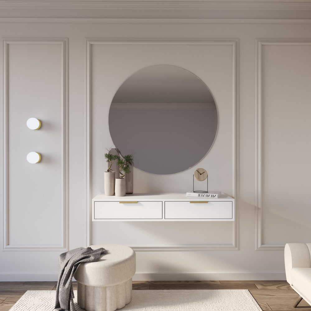 Schminktisch mit 2 Schubladen, Weiß, 110 cm - Maisons Du Monde