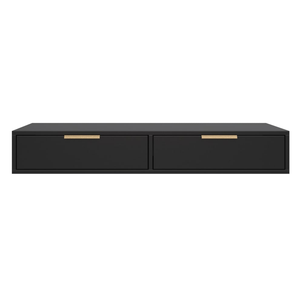 Selsey Schminktisch mit 2 Schubladen, Schwarz, 110 cm style modern Schwarz Spanplatte