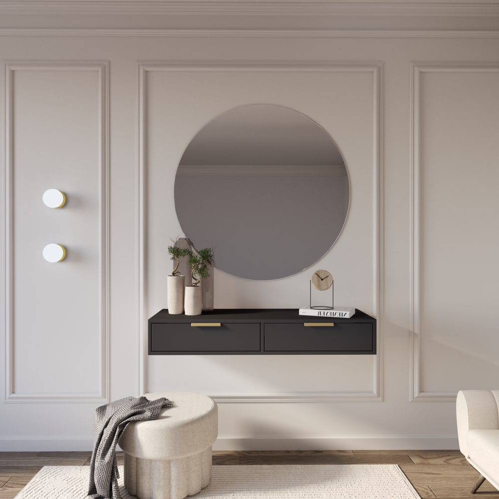 Schminktisch mit 2 Schubladen, Schwarz, 110 cm - Maisons Du Monde