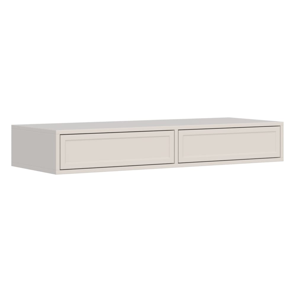 Coiffeuse 2 tiroirs - 110 cm - grège