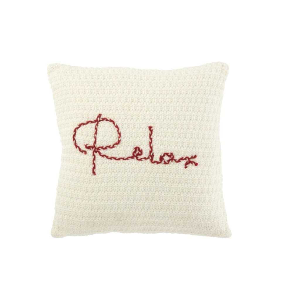 Coussin en polyester blanc 45x45x15 cm