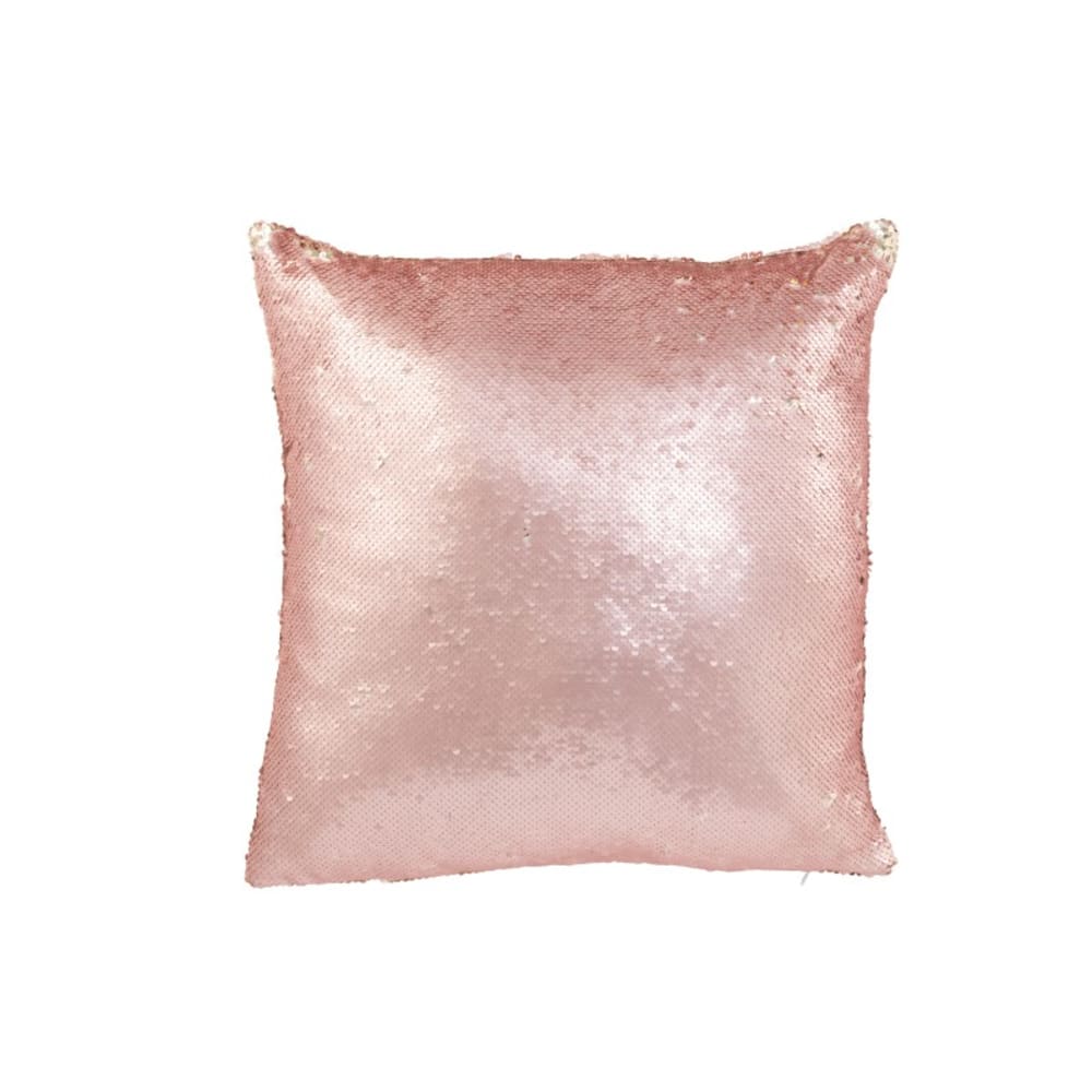 Coussin carré en tissu rose 45x45x15 cm