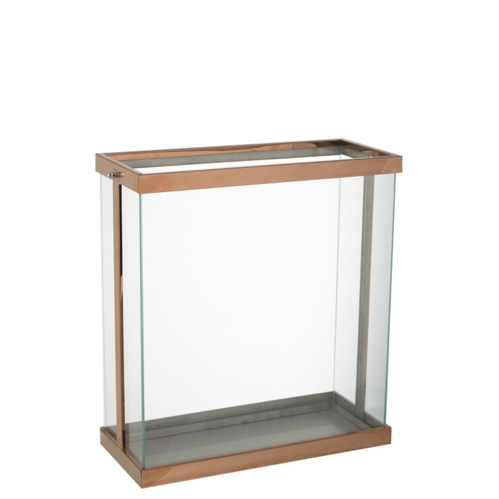 Lanterne rectangulaire en verre doré 41.5x18x45 cm — vue 3