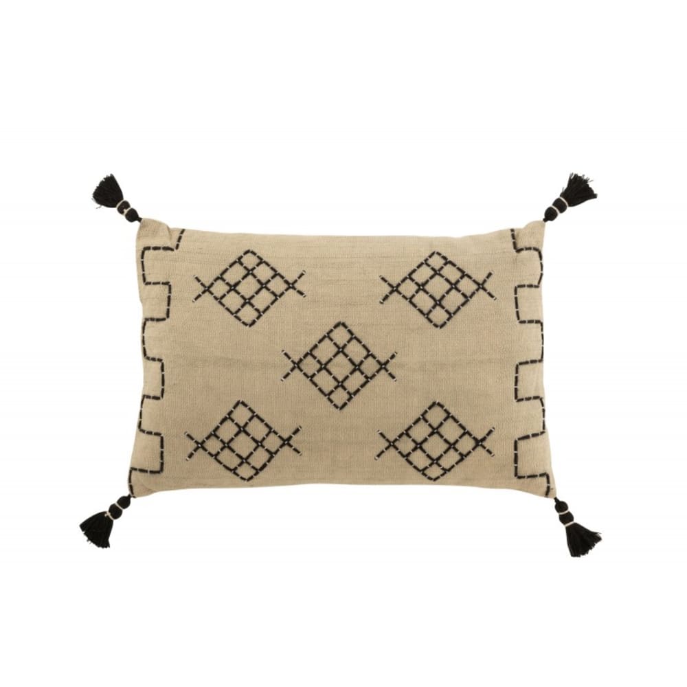 Coussin rectangulaire en textile gris 59x37,5x13,5cm Coussin rectangulaire en textile gris 59x37,5x13,5cm