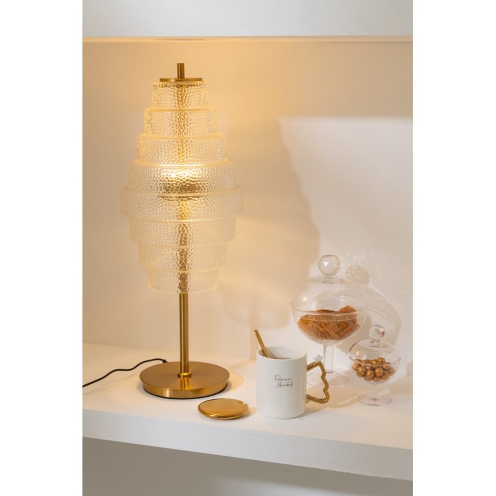 Lampe de salon en verre transparent 22x22x57 cm — vue 4