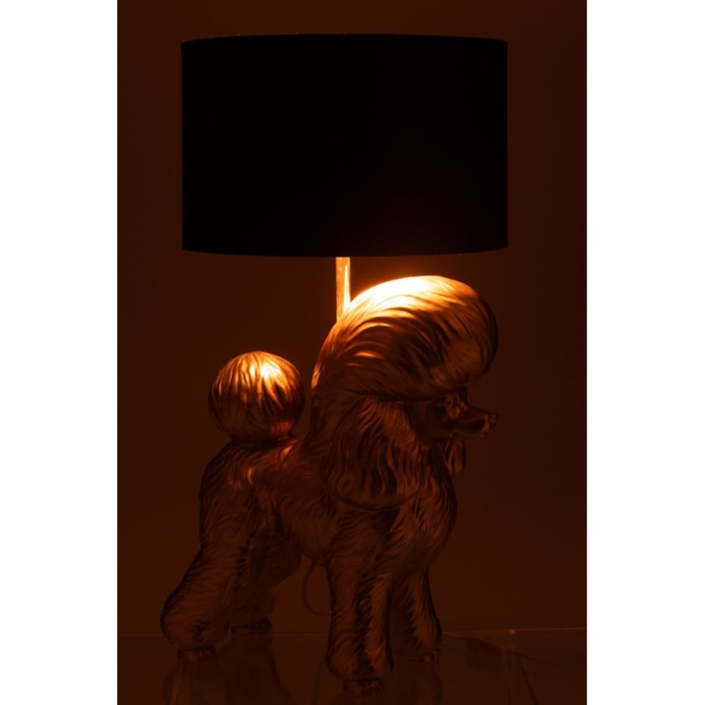 Lampe caniche en polyrésine doré 42x37x74.5 cm — vue 4
