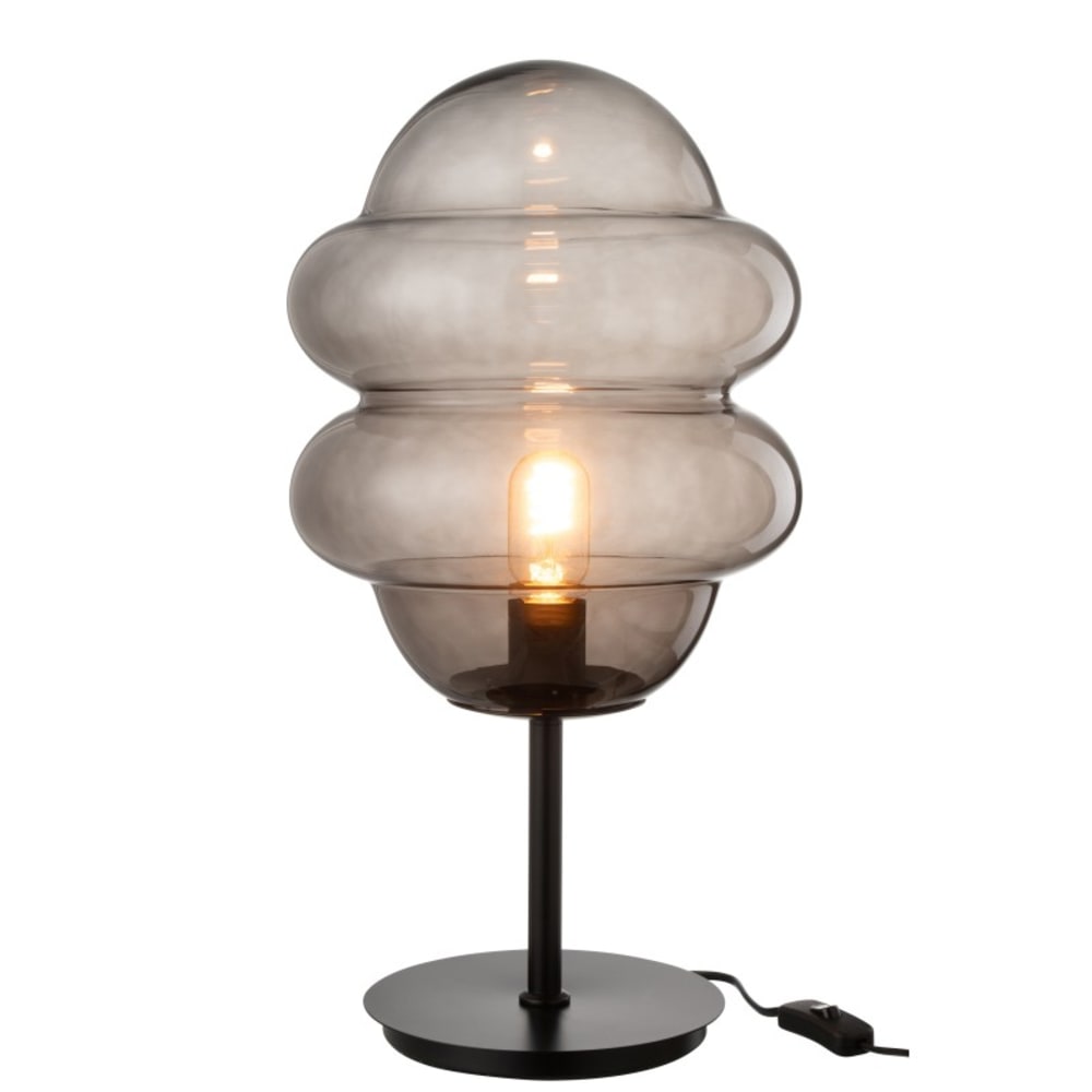 Lampe de table en verre gris 28x28x52 cm