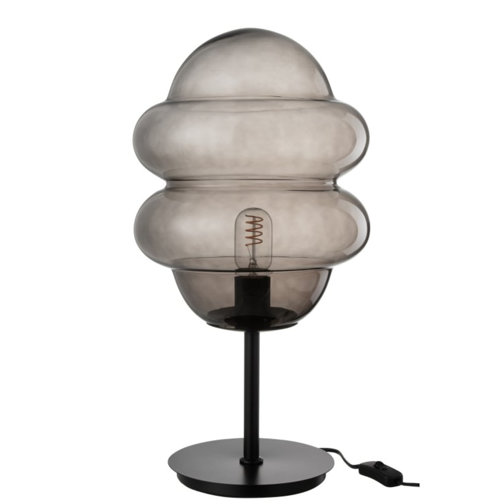 Lampe de table en verre gris 28x28x52 cm — vue 3