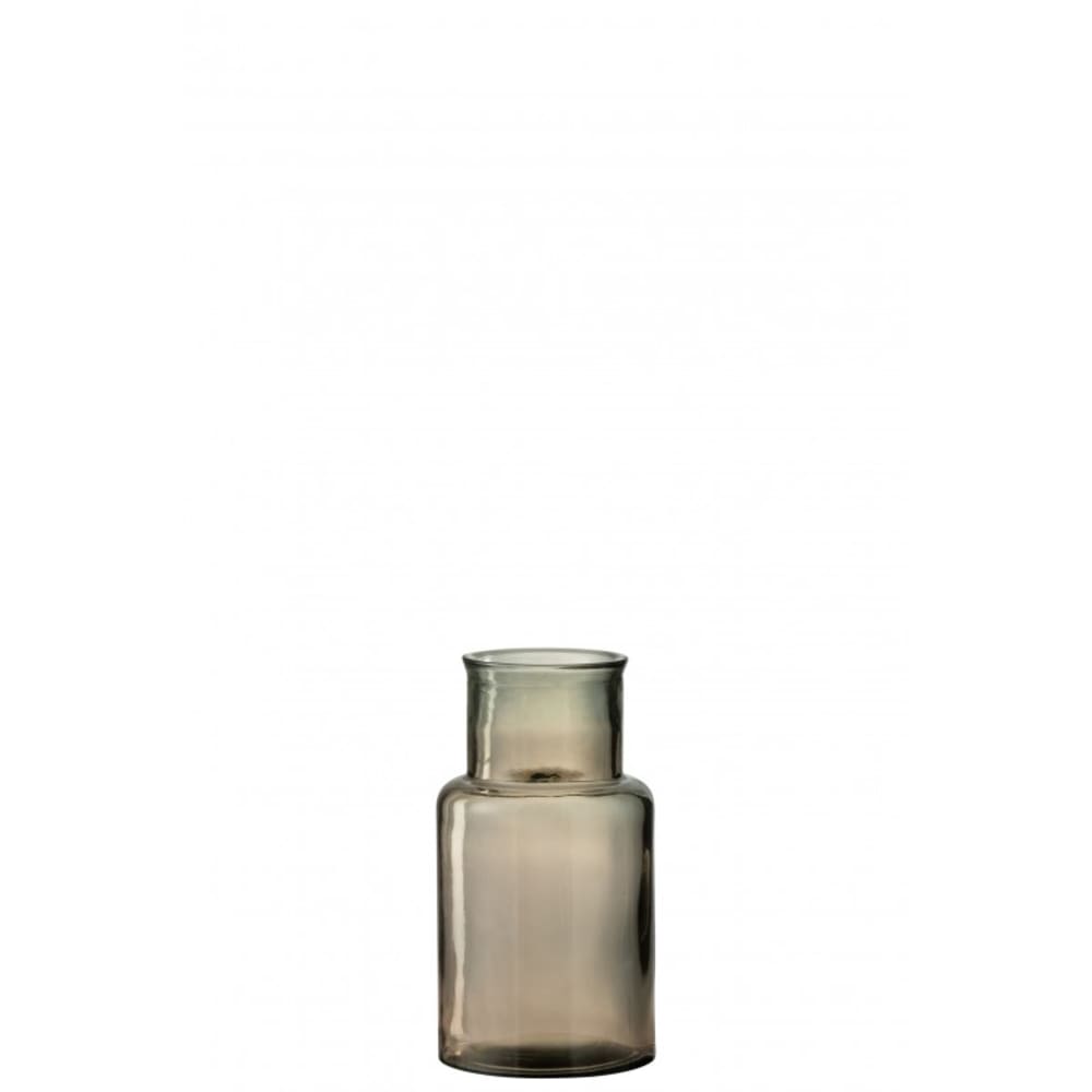 Vase cylindrique en verre marron 27x16cm — vue 3