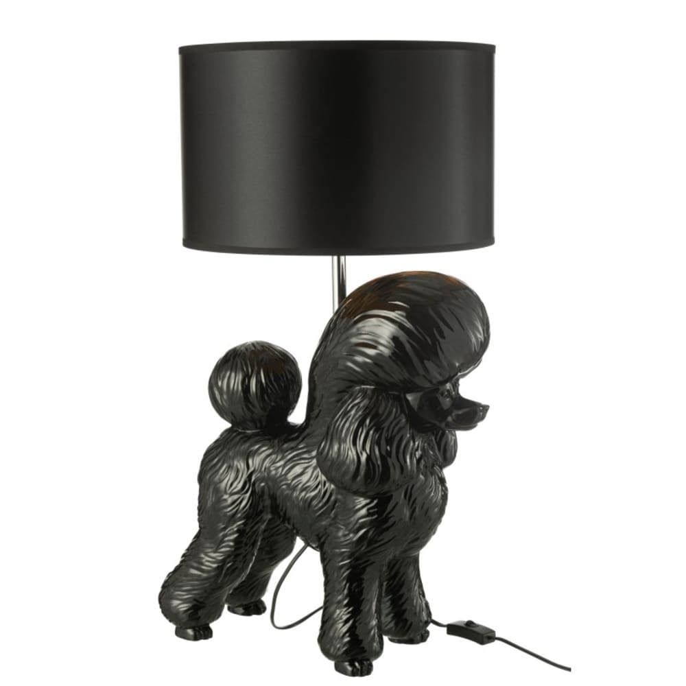 Lampe caniche en polyrésine noir 42x37x74.5 cm — vue 3