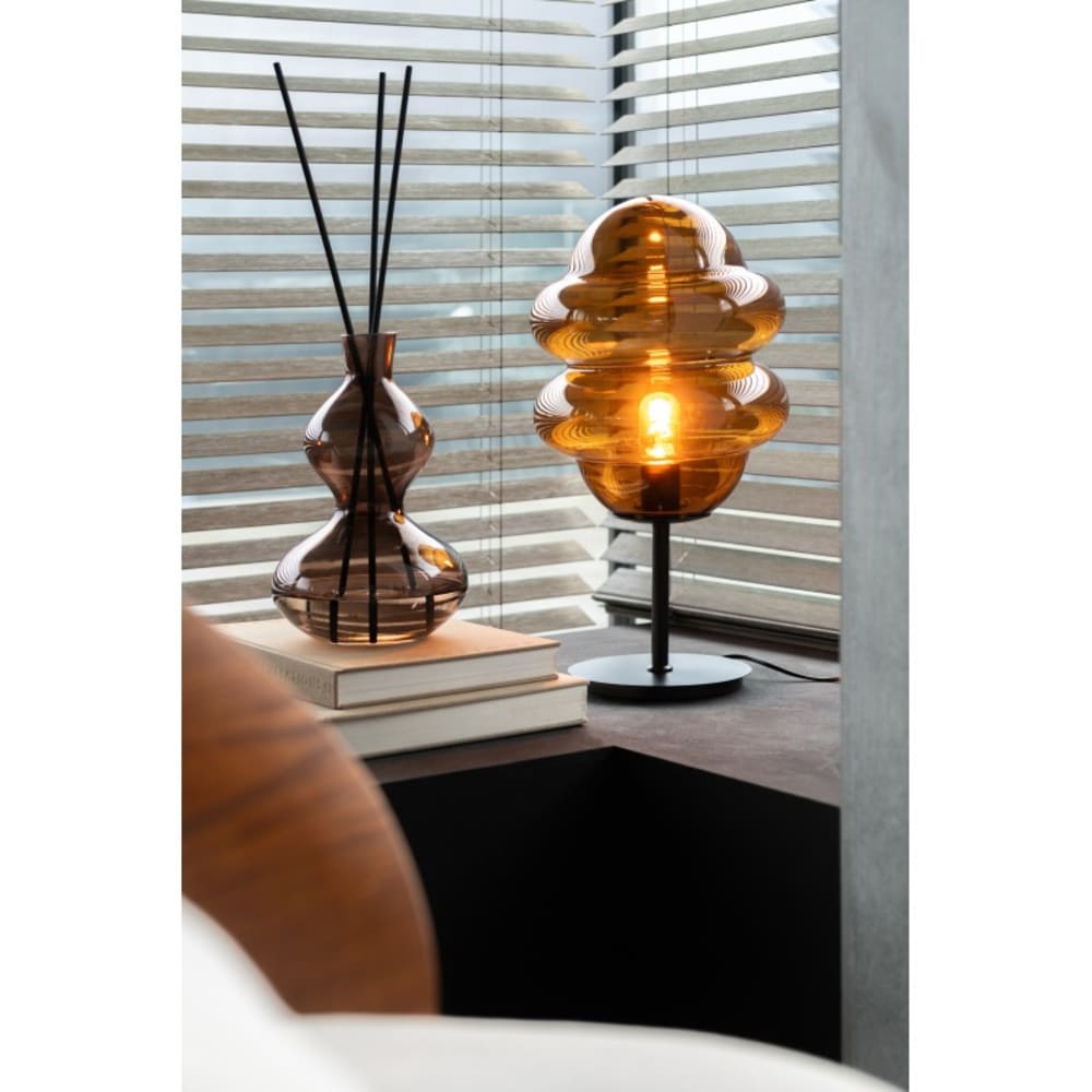 Lampe à poser en verre marron 28x28x52 cm — vue 4