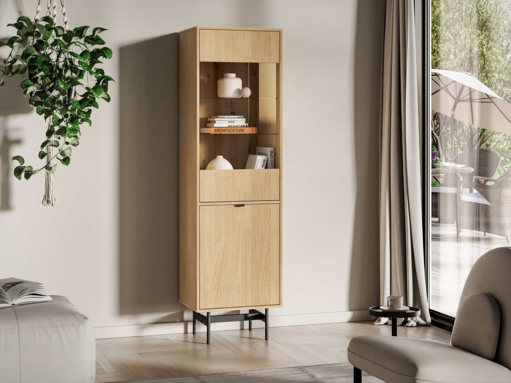 Vitrine eintürig, 54 cm, Eiche Mavelie - Maisons Du Monde