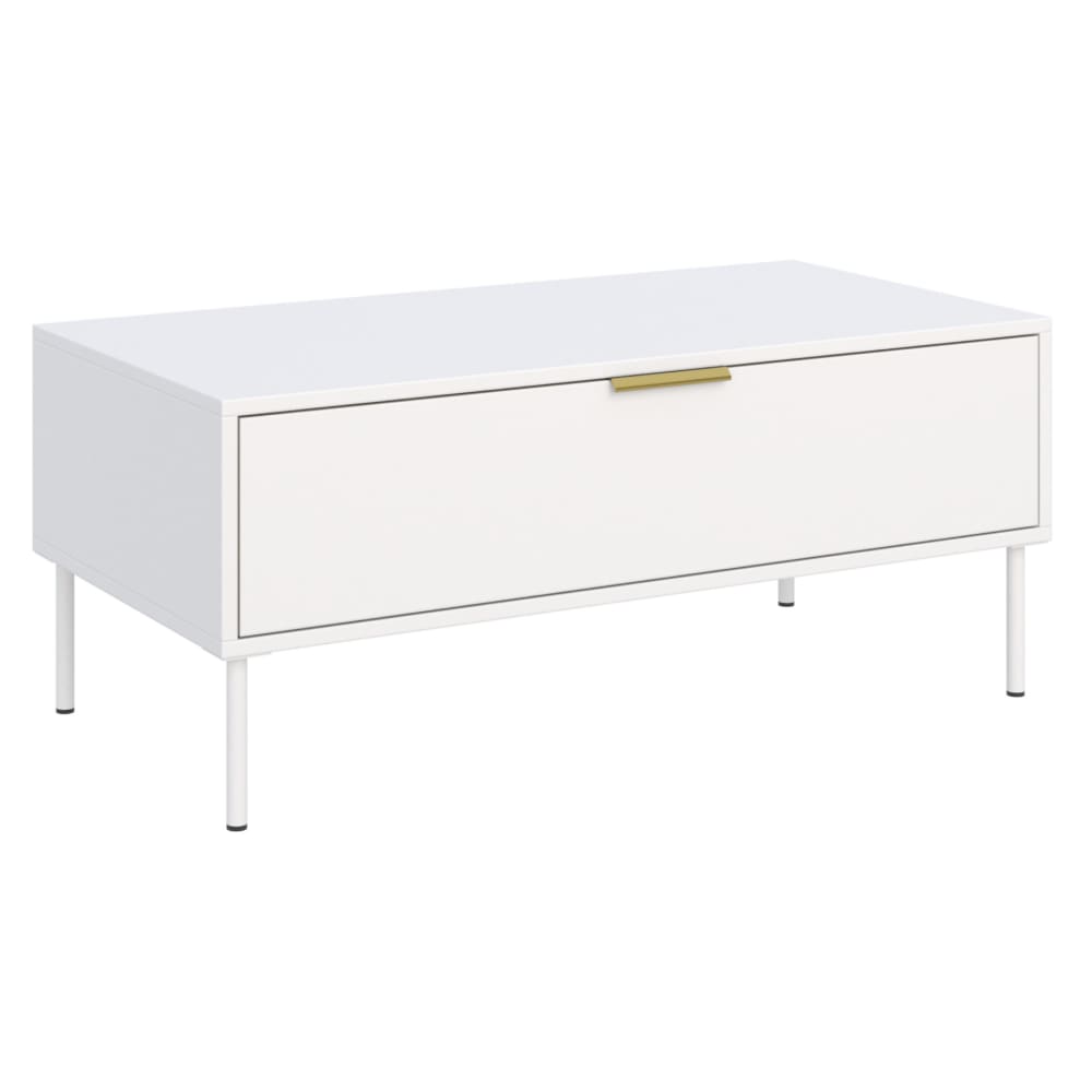 Selsey Couchtisch mit Schublade, weiß, 100x50 cm style modern - Spanplatte