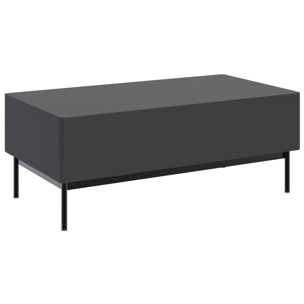 Selsey Couchtisch mit zwei Klappen, schwarz, 100x53 cm style modern - Spanplatte