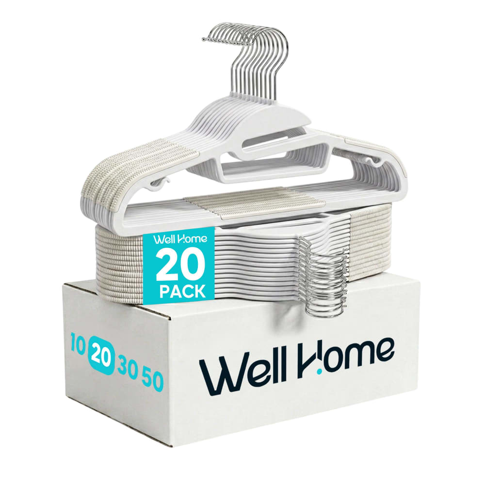set de 20 perchas de plastico aterciopeladas