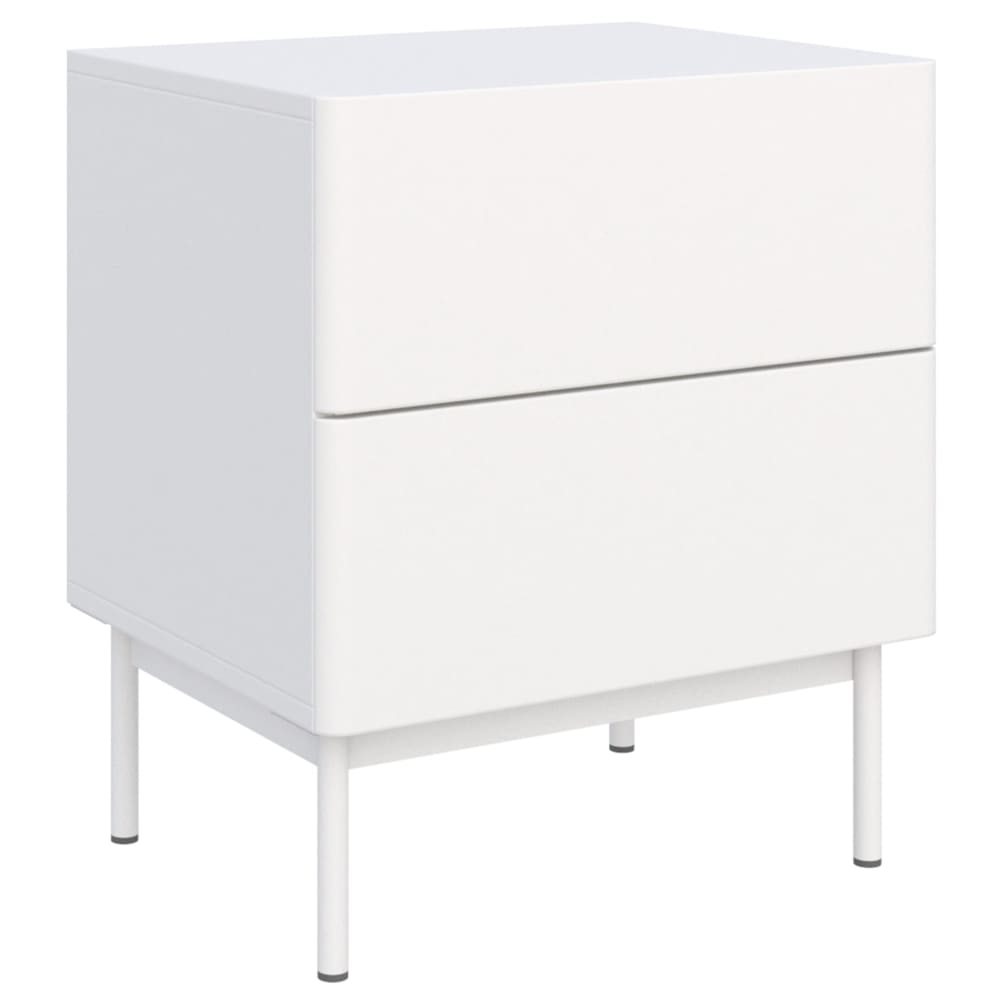 Selsey Nachttisch 2-schubladig, Weiß, 50cm style modern Weiß Spanplatte