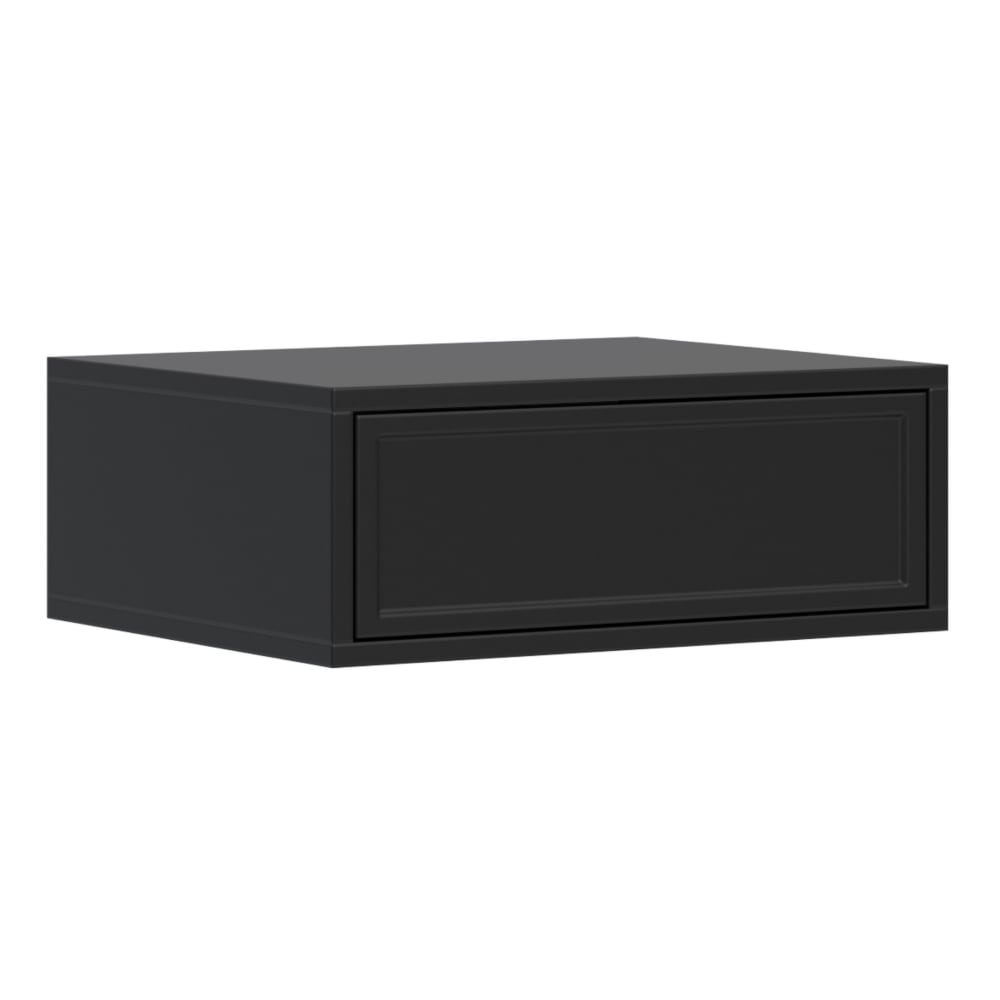 Selsey Nachttisch hängend mit Schublade - 50 cm - schwarz - VELVETO style modern - Spanplatte