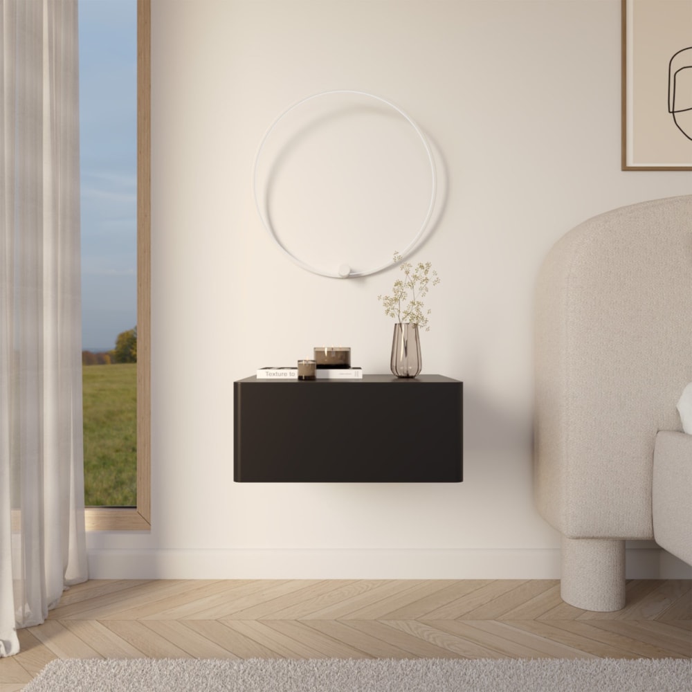 Hängenachttisch 1-schubladig, Schwarz, 50cm - Maisons Du Monde