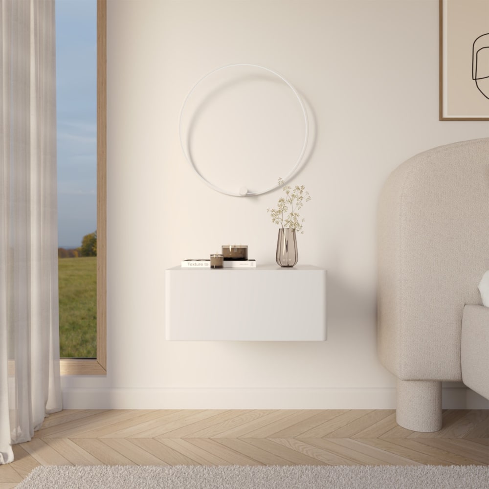 Hängenachttisch 1-schubladig, Weiß, 50cm - Maisons Du Monde