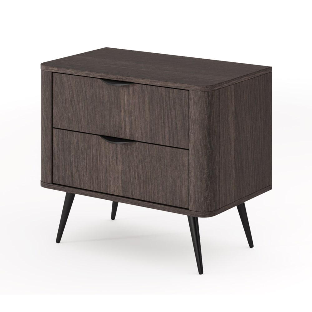 Selsey Nachttisch 2 Schubladen, Dunin-Eiche, 63 cm Braun Spanplatte