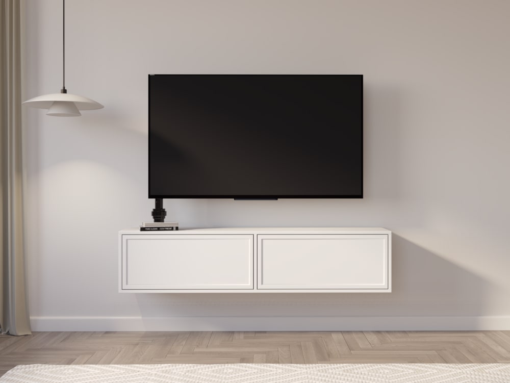 TV-Hängeboard 2-türig, Weiß, 140cm - Maisons Du Monde