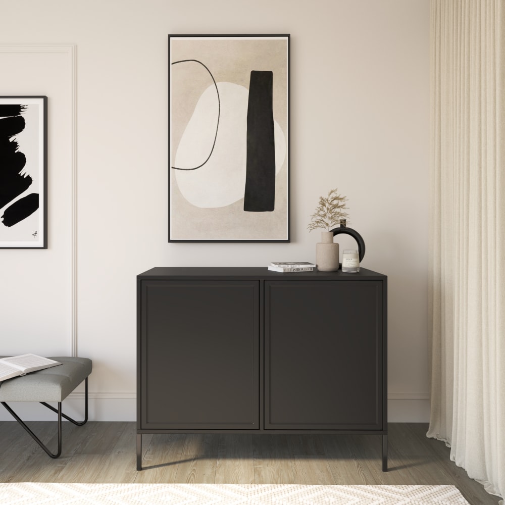 Sideboard 2-türig, Schwarz, 100 cm - Maisons Du Monde