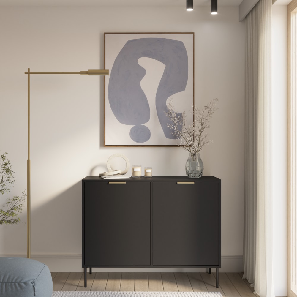 Sideboard 2-türig, Schwarz, 100 cm - Maisons Du Monde