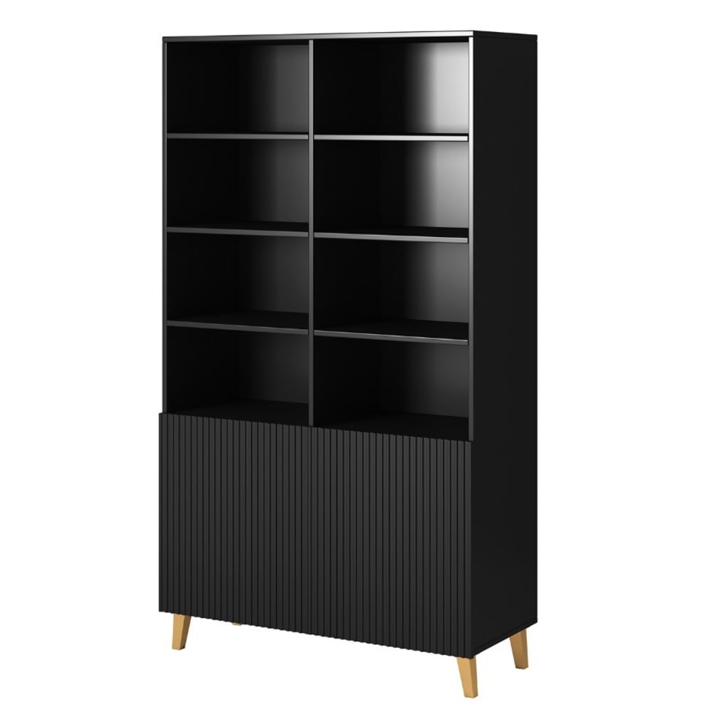 MSO Mattschwarzer Designer-Kleiderschrank 176 x 100 cm – ohne Option style modern - Holz