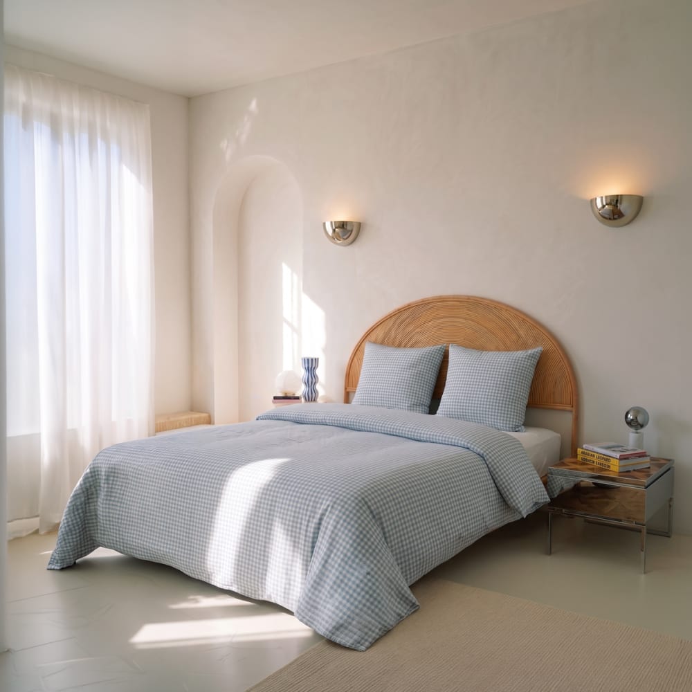 Pack housse de couette + taie(s) d'oreiller coton vichy 200x200 cm — vue 3