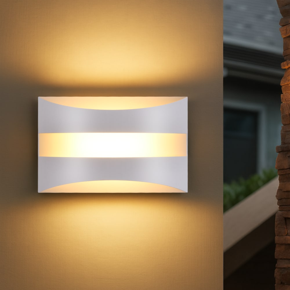 Applique murale fer blanc 21x13x8cm led — vue 3