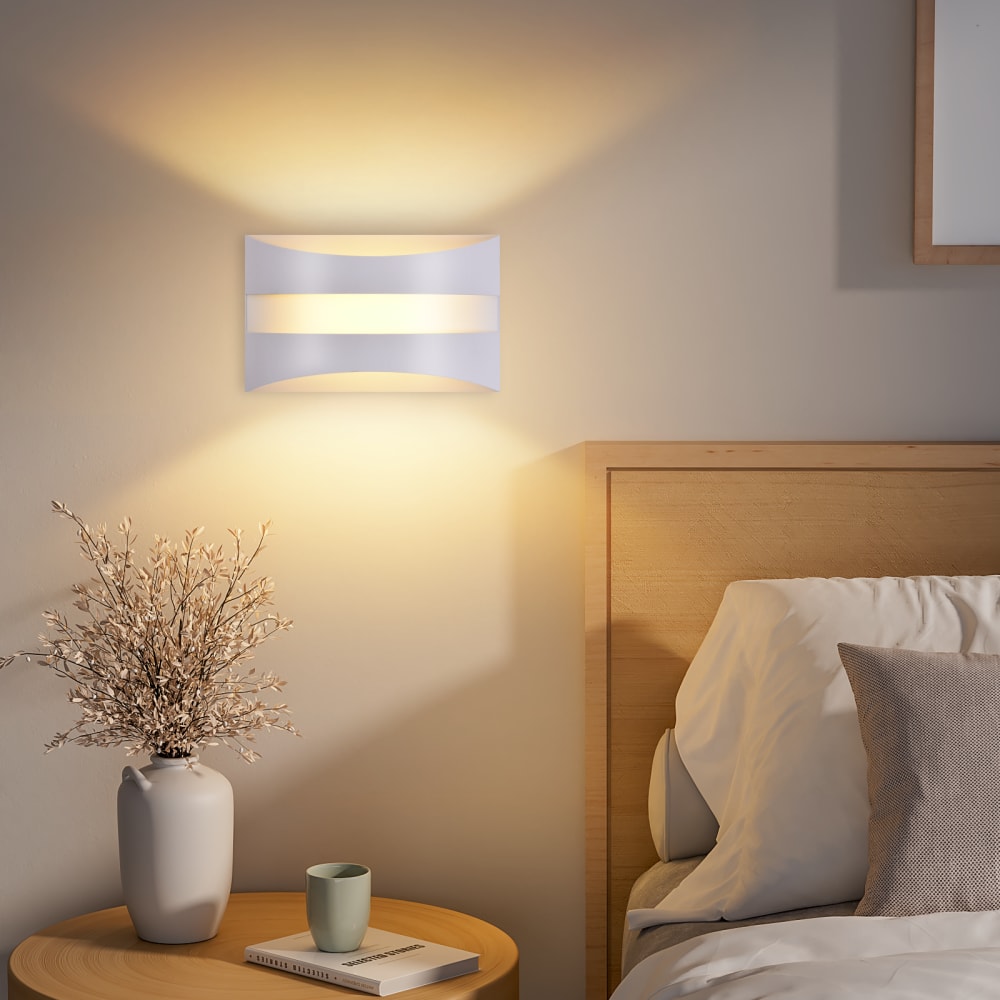 Applique murale fer blanc 21x13x8cm led — vue 4