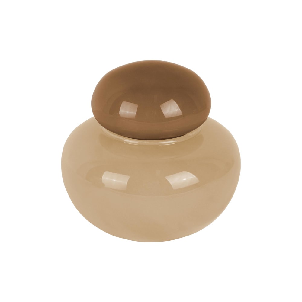 Vase verre brun doux 13.5x13.5x13.5cm — Beyit