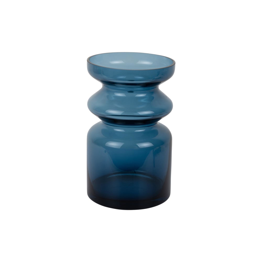 Vase verre bleu 15.5x15.5x25cm Vase verre bleu 15.5x15.5x25cm