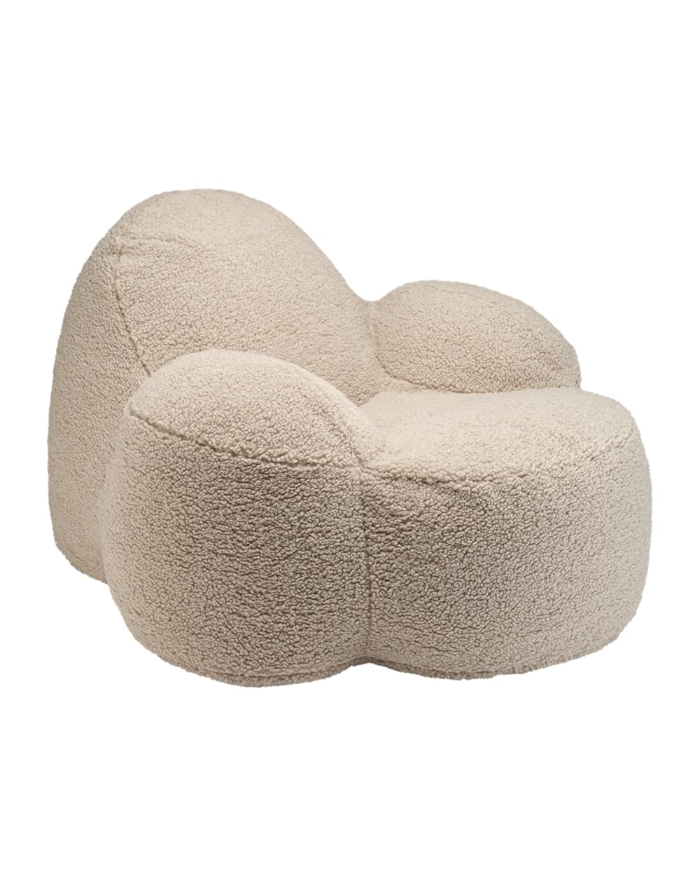 Wigiwama Momo Sessel für Teenager aus Teddy-Stoff 60 x 90 x 100 cm, Biscuit BEIGE Öko-Tex Zertifikat PES - POLYESTER Jugendliche