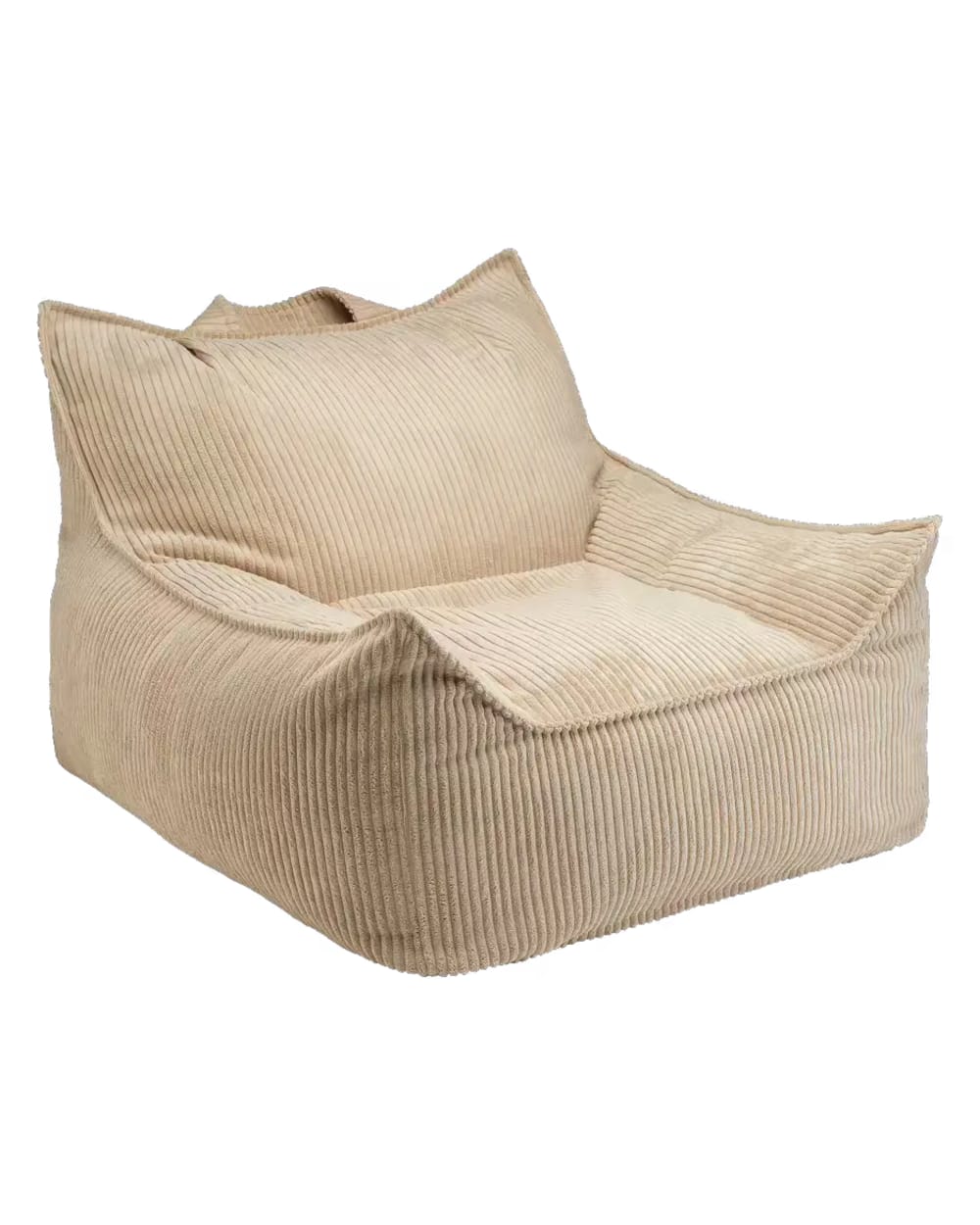 Wigiwama Club Sessel für Teenager aus Breitcord 56 x 90 x 82 cm, Brauner Zucker BEIGE Öko-Tex Zertifikat PES - POLYESTER Jugendliche