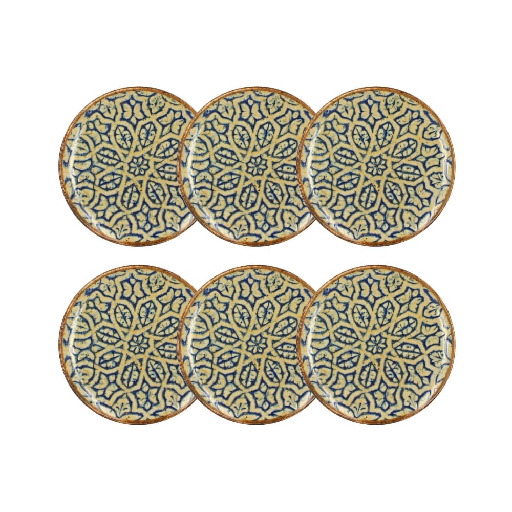 Lot de 6 assiettes à desert 20cm en porcelaine bleu Lot de 6 assiettes à desert 20cm en porcelaine bleu