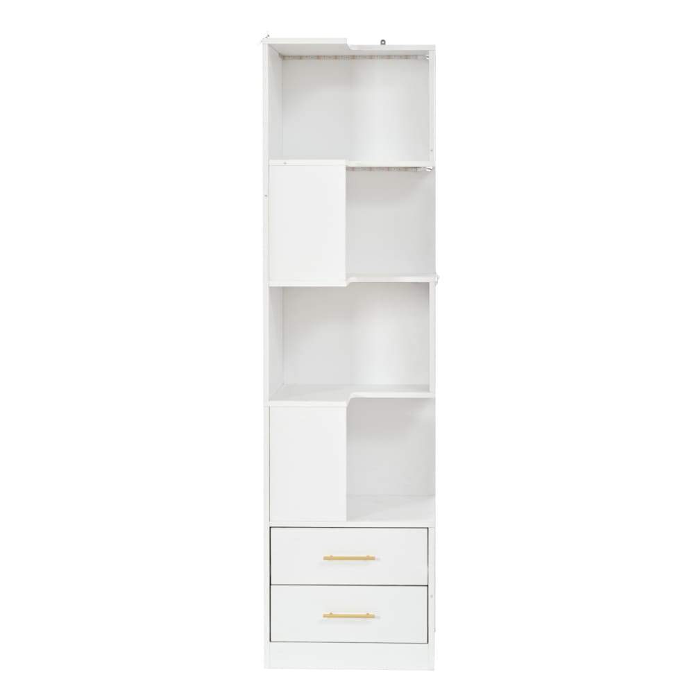 Étagère d'angle en panneau de particules avec led blanc 165x45x45 cm