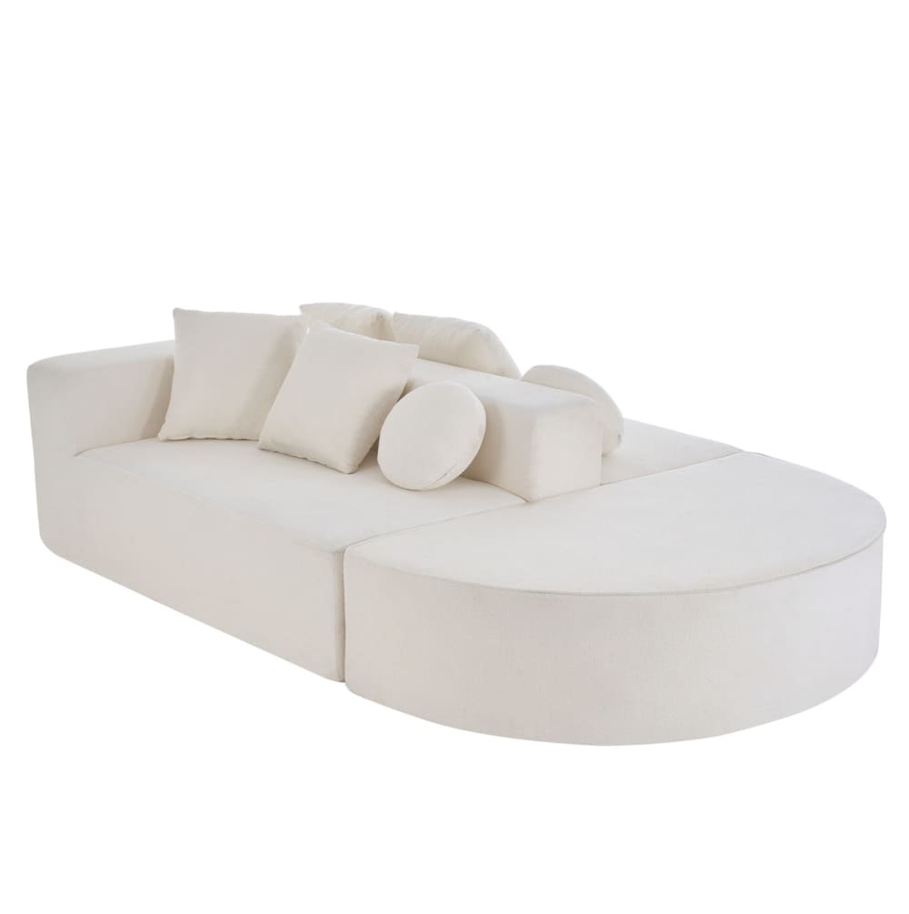 Hauss Spole Modulares 5-Sitzer Sofa Chenille, Cloud Sofa, Wohnlandschaft Schwarz Weiß Stoff