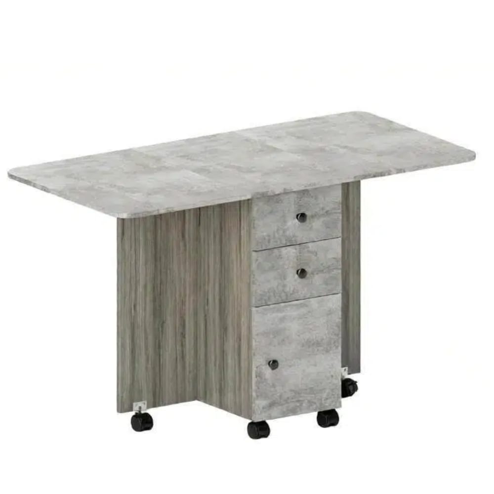Hauss Spole Klapptisch mit Schubladen aus Spanplatte grau 120x60x76,5 cm - Spanplatte