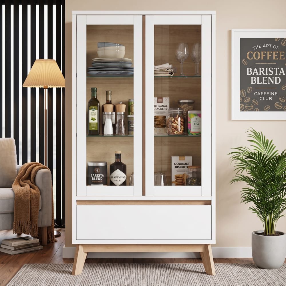 Küchenschrank aus Spanplatte weiß 80x40x150 cm - Maisons Du Monde