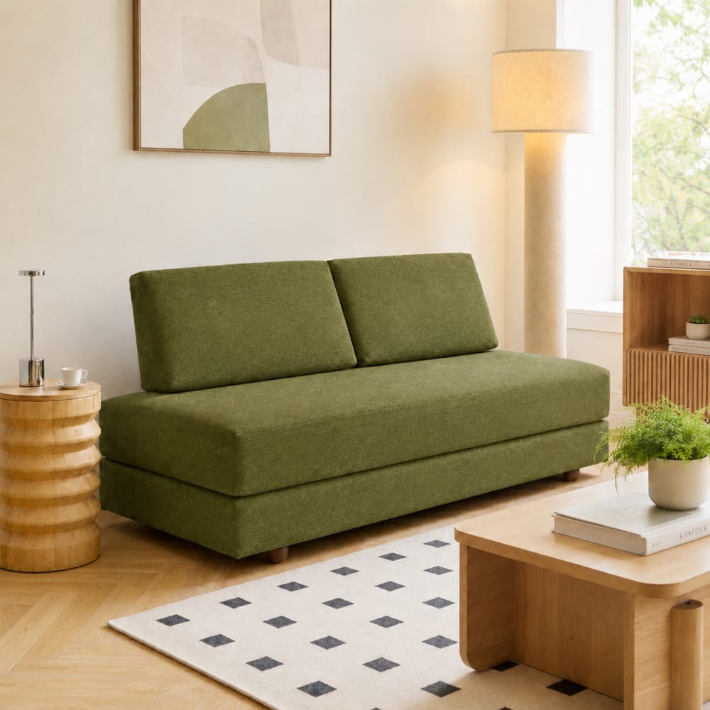 Canape lit convertible 3 personnes en tissu vert Canape lit convertible 3 personnes en tissu vert