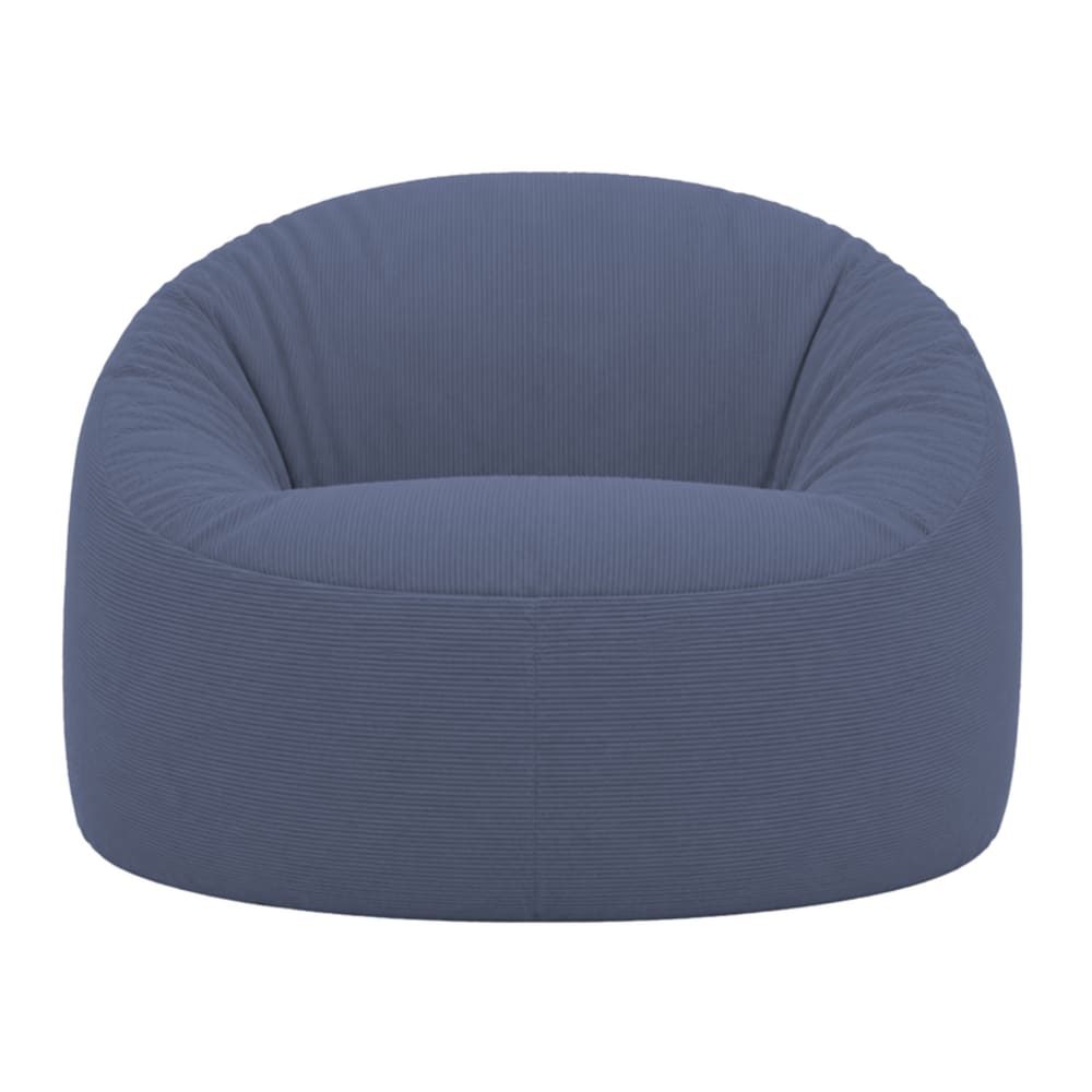 Pouf déhoussable velours côtelé 100 cm bleu foncé Pouf déhoussable velours côtelé 100 cm bleu foncé