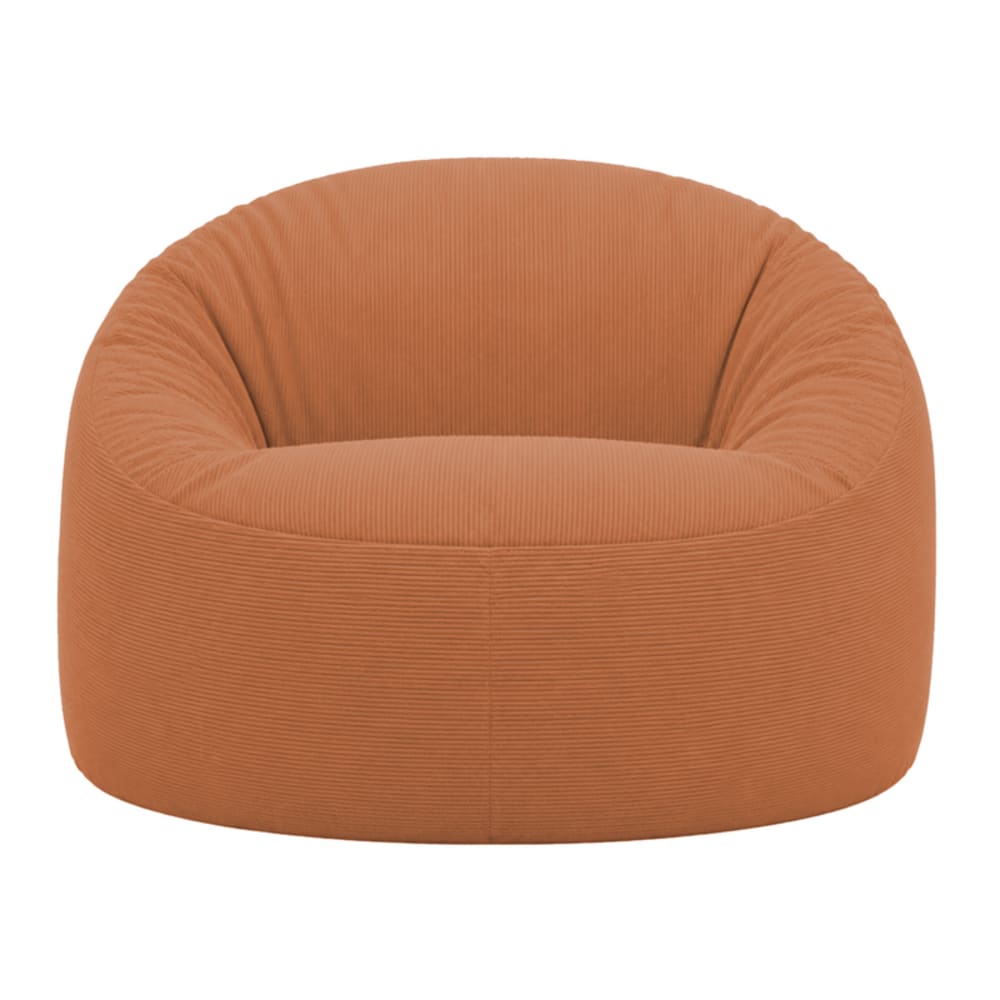 Pouf déhoussable velours côtelé 100 cm terracotta Pouf déhoussable velours côtelé 100 cm terracotta